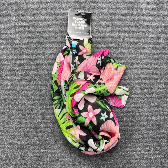 Greenbrier International Accessories - Greenbrier Tropical Floral Hibiscus Lightweight Sheer Summer Fashion Scarf
